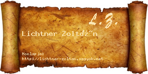 Lichtner Zoltán névjegykártya